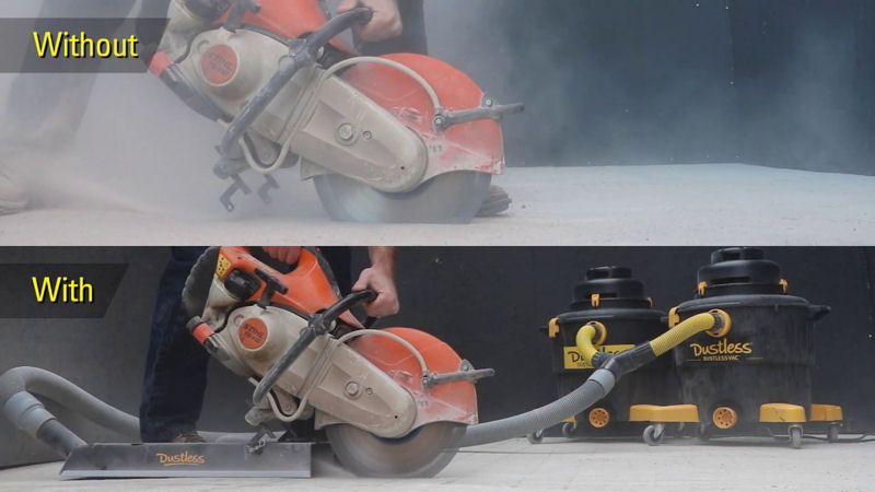 Dust Control for Flat Work Sawing for 14" gasoline saws.