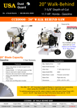 Diamond Products 20" Concrete Saw, - sales brochure.