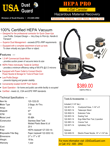 HEPA PRO, 4-Gal Canister Vac.