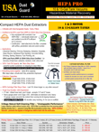 HEPA PRO, 1 & 2-Motor Vacs.