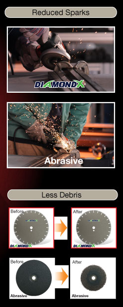 DiamondX - Significant less sparks, debris and odor.
