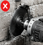Circular blades can damage adjacent bricks.