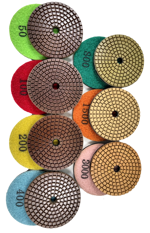 Premium Polishing Pads - 3" x 3mm ~ Concrete, Wet or Dry.