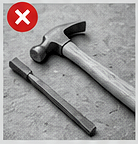 Hammer & Chisels - Hardwork and time consuming
