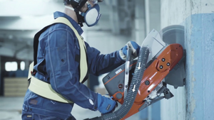 Husqvarna K770 VAC Power Cutter - action image.