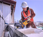 Concrete, Masonry Cutting - with water dust control.