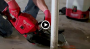 Milwaukee 14" Battery Saw - action image.