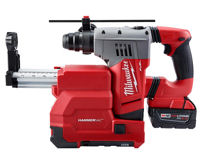 Milwaukee 1-1/8" SDS Rotary Hammer w Dust Extractor, 18 V.