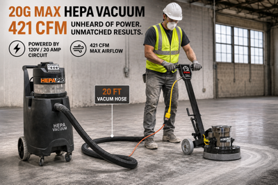 Hawk Concrete Floor Grinder, 17" & 20".