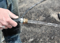Sediment is removed to discharge clear water.