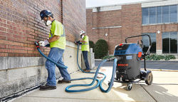 Power 300 CFM handles 2 dustless grinders.