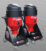 Two RF vacuums secured together with bracket for larger grinders.